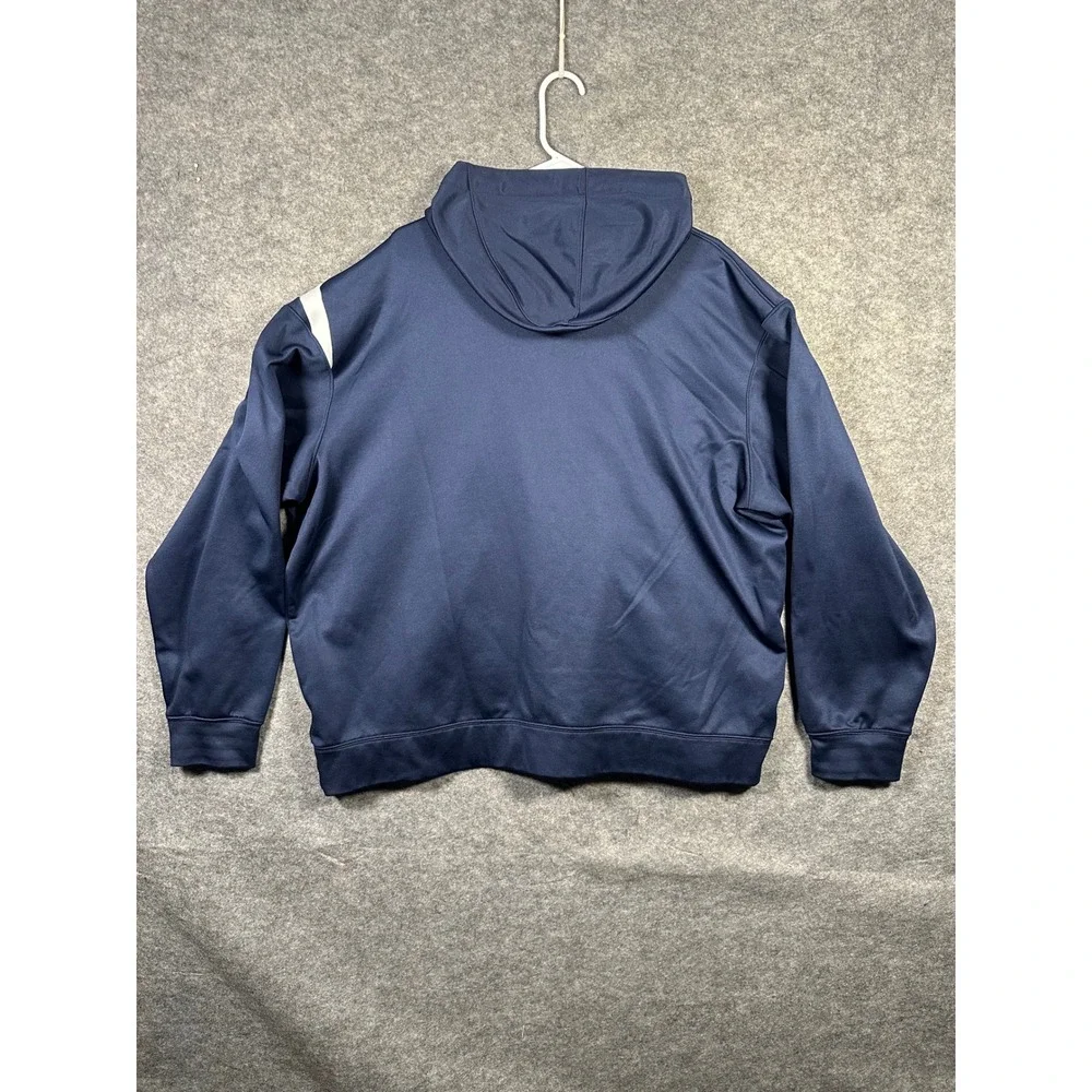 Nike Dri-FIT Hoodie Pullover Sweatshirt XXL 2XL Big Swoosh Navy Blue‎ Athletic